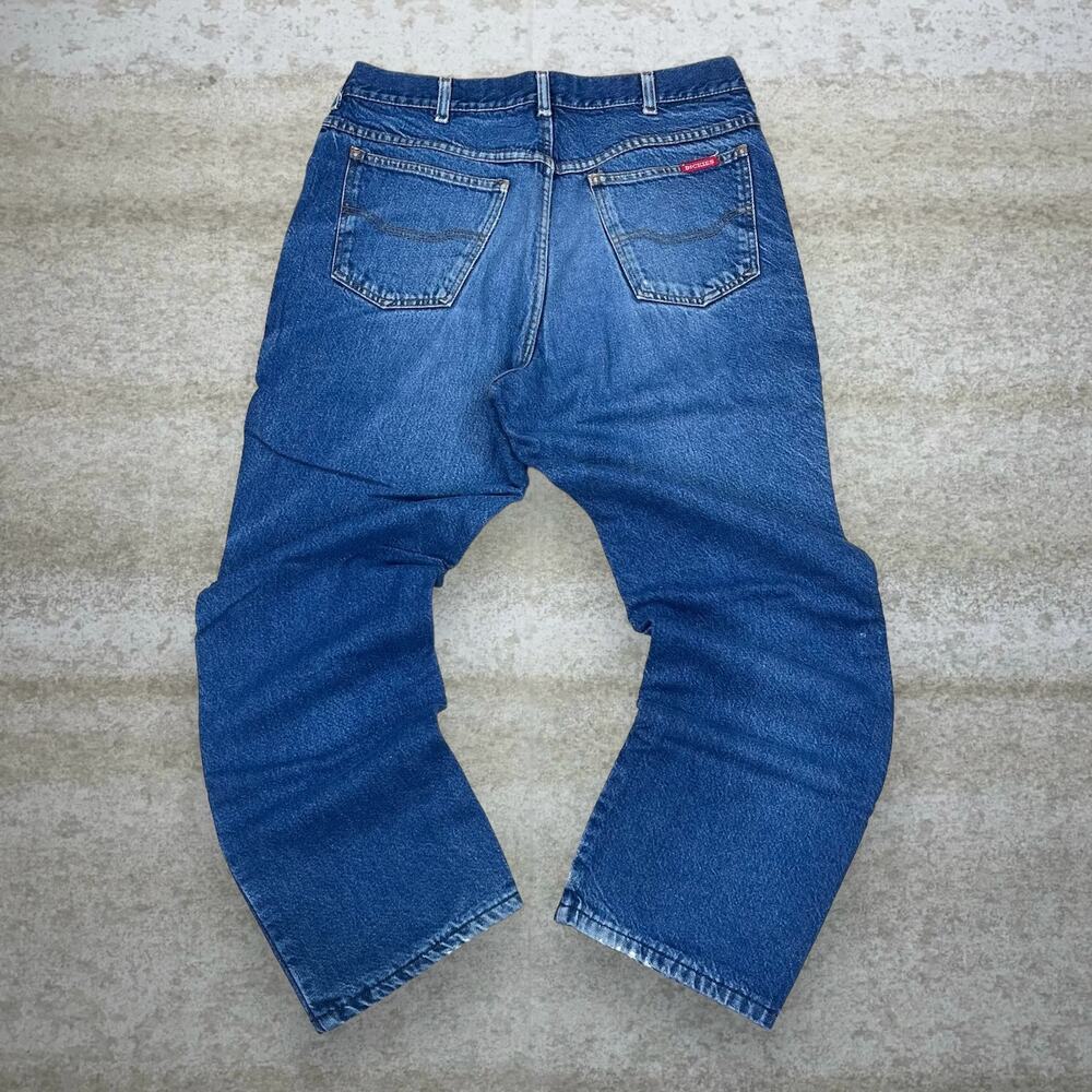 Vintage 90s Dickies Jeans 34x30 Relaxed Fit Medium Wash Denim Flannel Lined